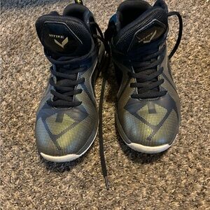 Vitike Black and Gold High-Top Sneakers